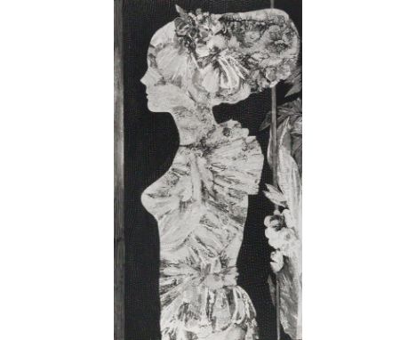 Hussel, Horst: (1934 Greifswald - Berlin 2017). Ch.S. Hüftbild einer jungen Frau mit Haube im Profil. Serigraphie auf Van Gel