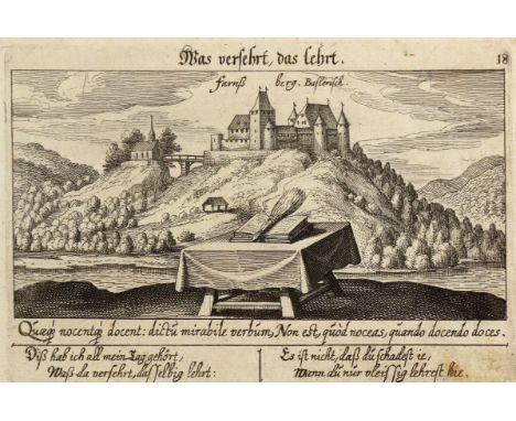 Farnsberg.: Farnßberg. Baslerisch. Kupferstich aus Meisner, um 1640. Qu. 8°. - Auf weißem Rand verstärkt fl.   R