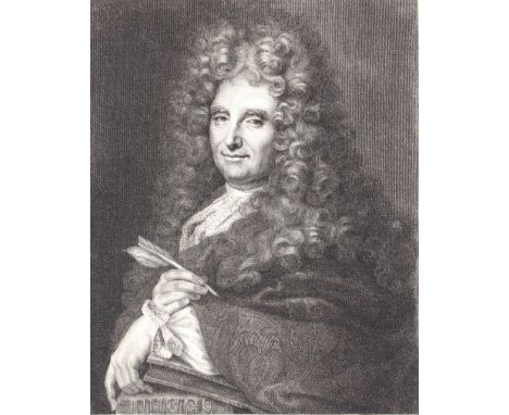 Boileau, Nicolas (Boileau-Despreaux).: Kupferstich v. Pierre Devrte nach De Pilos. 1704. Blgr. 28 x 20,5 cm. Plgr. 26,7 x 19,