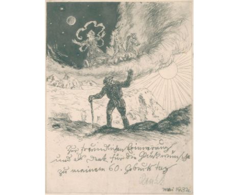 Pankok, Bernhard: (1872 Münster - 1943 Baierbrunn). Zur traum(haften) Erinnerung und als Dank für die Glückwünsche zu meinem 