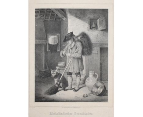 Pistorius, Hermann Andreas: (1730 Bergen auf Rügen 1798). "Rheinländischer Besenbinder". Lithographie von Hans Otto Hermann, 