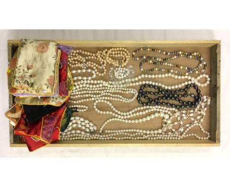14 MIXED PEARL & SHELL NECKLACES & BRACELETS (ALL NEW WITH GIFT POUCHES)