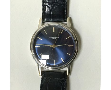 18CT PATEK PHILIPPE WHITE & GOLD WATCH - MODEL CALATRAVA - BACK WINDER