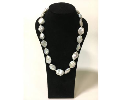 BAROQUE PEARL NECKLACE STERLING SILVER