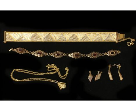 VINTAGE BEJEWELLED BRACELET WITH OTHER JEWELLERY