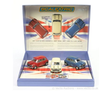 Scalextric C2921 "The Italian Job" 3-piece Mini Set to include red, white and blue models - this(Ltd 1555/4000) set is genera