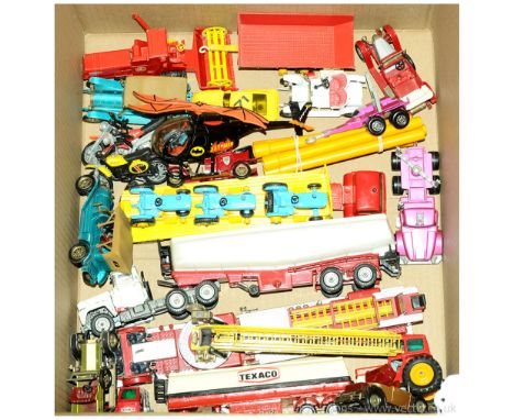 Matchbox &amp; Corgi mixed group of unboxed diecast. To include Matchbox Super Kings Scammell Contractor &amp; trailer + pipe