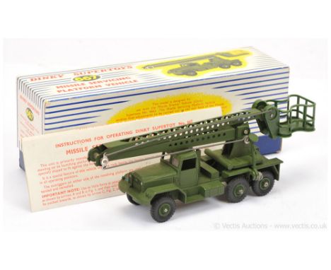 Dinky 667 Missile Servicing Platform Vehicle - military green including Supertoy hubs with black treaded tyres, green plastic