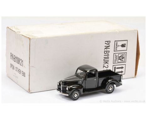 Franklin Mint 1:24 Scale B11UK21 1940 Ford Pick-Up Truck - Black, black interior, chrome trim - Near Mint with inner packing,