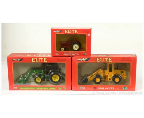 Britains Elite group (1) 04500 JCB Farm Master ‑ Yellow (2) 00176 John Deere 6210 Tractor With Loader ‑ Green (3) 04180 David