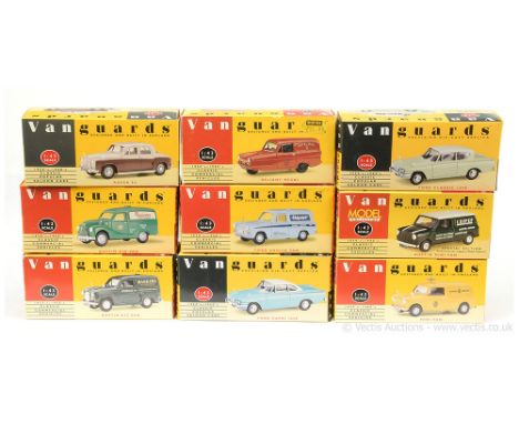 A boxed group of vanguards to include VA17002 Barkers of Kensington, VA14002 Automobile Association, VA14005 Mini cooper van,