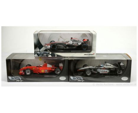 Minichamps 1/43rd scale F1 Racing Cars to include, McLaren - MP4-16 - Mika Hakkinen - 50198, Ferrari - F2001 - Rubens Barrich