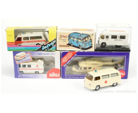 A mixed group of models to include Russian diecast RAF - M - 22301 Ambulance - white / red (Light fading to one side), Kovap 