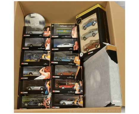 Corgi "James Bond" Set of 12 "The Definitive Bond Collection" issues, includes Aston Martin DB5; Toyota 2000 GT; Lotus Esprit