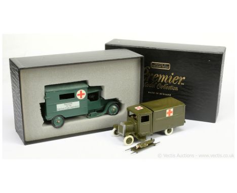 A pair of larger scale models (1) Premier Model Collection (Charles Biggs) British Field Ambulance - Green, Red Cross, "Spons