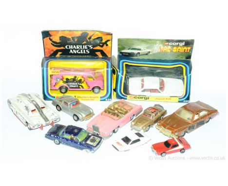 Corgi &amp; Dinky TV &amp; Film related vehicles. To include Corgi 320 Jaguar XJS "The Saint", 434 Custom van "Charlie's Ange