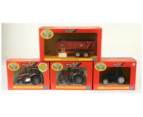 Britains group (1) 40753 New Holland TL80 Tractor - Blue (2) 9491 Massey Ferguson MF 6180 Tractor - Dark red (3) 09449  Masse