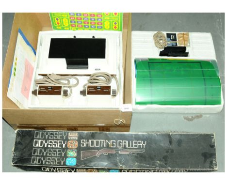 Retro Odyssey 1972 Games Console. Comes with console, 2x controllers, Game cards 1 to 5 + 9 &amp; 10, 29x TV screen transpare