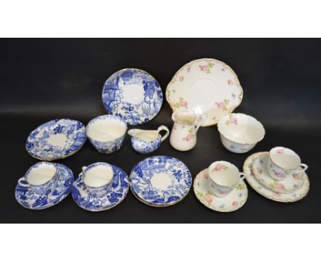 A Royal Crown Derby Six Place Setting Tea Service, together with a Royal Doulton part tea service