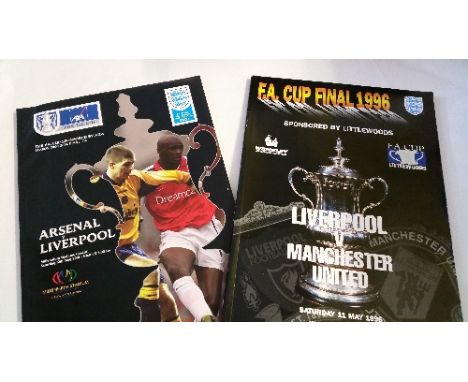 FOOTBALL, programmes for FAC Finals, 1996 Liverpool v Manchester United; 2001 Arsenal v Liverpool, VG to EX, 2