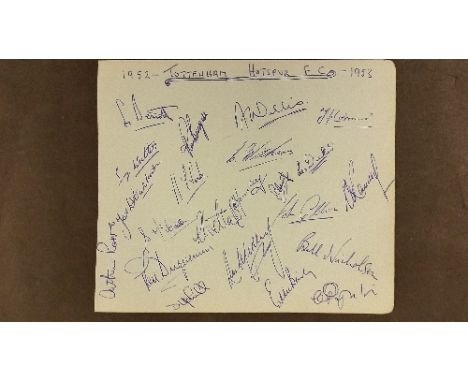 FOOTBALL, signed album page by 1952/3 Tottenham Hotspur, 22 signatures inc. Rowe, Ramsey, Medley, Nicholson, Ditchburn, Poynt