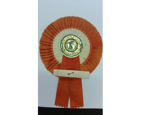 FOOTBALL, collection of 1960s rosettes, inc. English clubs (20), Watford, Chelsea, Workington, Aston Villa; Scottish (4), Air