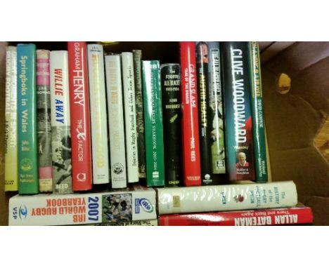 RUGBY, hardback editions, inc. anthologies, biographies, Springboks in Wales, Graham Henry The X Factor, Clive Woodward, All 