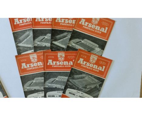 FOOTBALL, Arsenal home programmes, 1956/7, inc. v Manchester United, Wolves, Blackpool, Luton, WBA, Sunderland, Portsmouth et