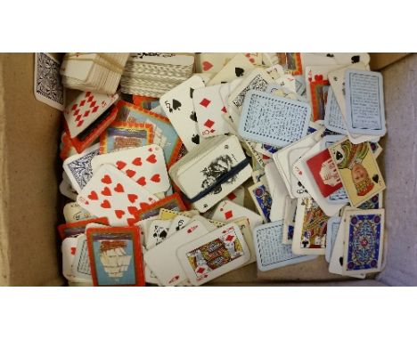 PLAYING CARDS, miniature, complete & part sets, inc. Wills, anon, Carreras etc., G to VG, Qty.