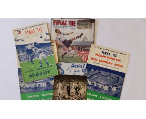 FOOTBALL, programmes for FA Cup Finals, inc. 1932 Newcastle v Arsenal, original pages with reproduction covers attached, orig