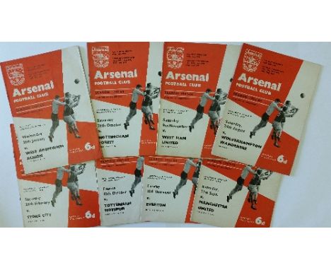FOOTBALL, Arsenal home programmes, inc. 1963/4 (12), 1964/5 (13), 1965/6 (12), 1966/7 (10) & 1967/8 (6), about G to VG, 53*