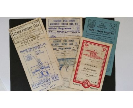 FOOTBALL, Bradford Park Avenue programmes, home (4), v Barnsley & Preston North End  (both 1945/6), Doncaster Rovers & Cardif