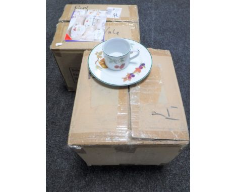 Two boxed Royal Worcester Evesham 20 piece dinner services (40)