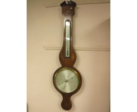 A 19th century inlaid mahogany barometer by S.G. Lombardini  