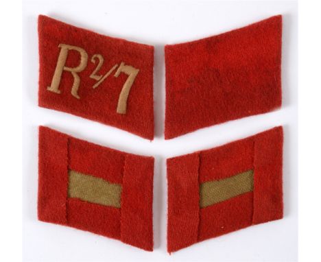 STURMABTEILUNG (SA) - GRUPPENSTAB 7TH STURM - 2ND RESERVE STANDARTE COLLAR TAB (KRAGENSPIEGEL) red wool construction with emb