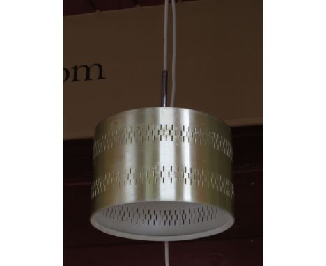 A Danish light brassed ceiling pendant light with pierced detail