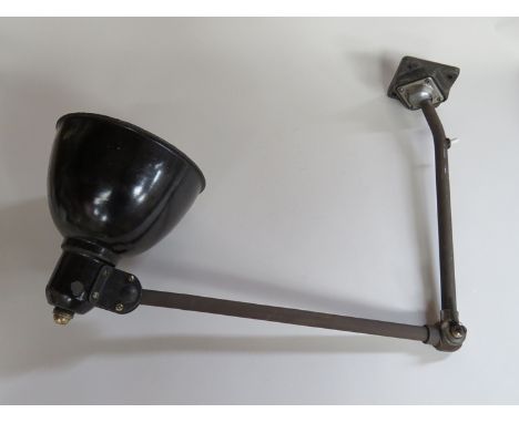 A pre war "AEG" German machinists lamp with enamelled steel shade 