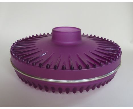 A purple and clear plastic ceiling lamp shade 