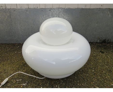 Double-dome white glass table/floor light Italian 1960's 