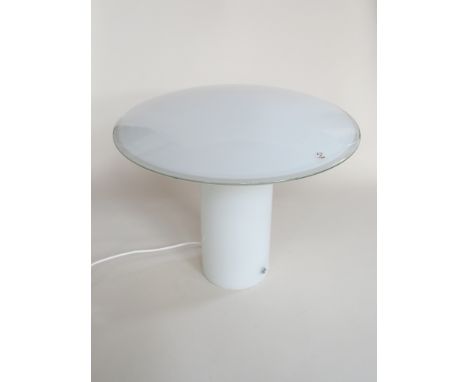 A Piell and Putzler glass table lamp in white glass