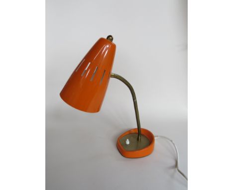 A Pifco model 971 orange adjustable desk lamp 