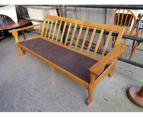 A three seat oak framed sofa, 1970's Danish design 