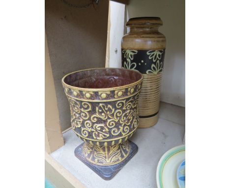 A West German 207/47 floor vase and an urn form planter 221/25