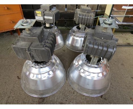 Two large industrial light fittings 
