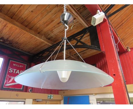 A frosted glass ceiling light