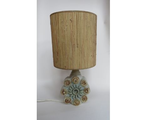 BERNARD ROOKE (b1938) a studio pottery table lamp base with original shade 