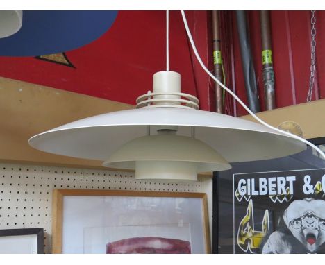 A Danish white three tiered ceiling light 