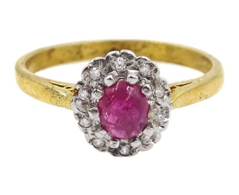 Silver-gilt ruby ring, stamped Sil - Condition Report Size M-N