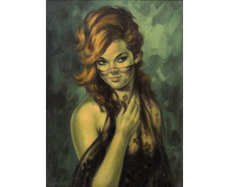S NIFOSI (MID 20TH CENTURY SCHOOL) Portrait of a young veiled woman, 67.5cm x 49cm At present, there is no condition report p