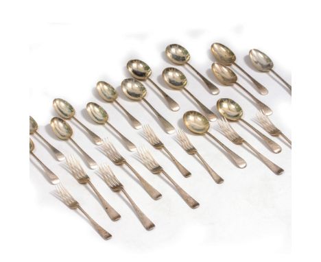 A 1920s SILVER PART CANTEEN OF CUTLERY by Josiah Williams & Co to include various spoons and forks, approximately 1.1kg Condi
